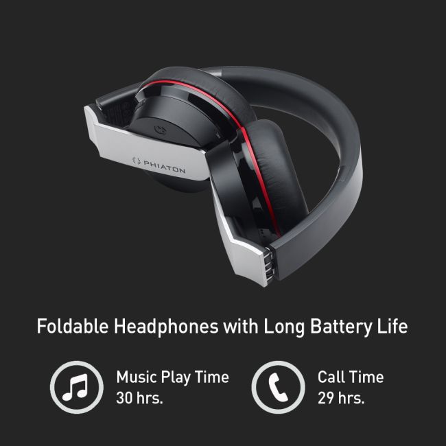 Casti audio Bluetooth PHIATON BT-330 cu microfon, pliabile, negru, tip headset-3