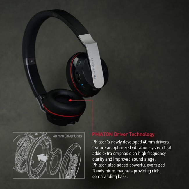 Casti audio Bluetooth PHIATON BT-330 cu microfon, pliabile, negru, tip headset-4